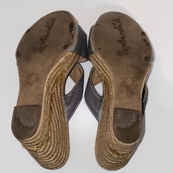 Splendid Silver Strap Wedges - Picture 4 of 6